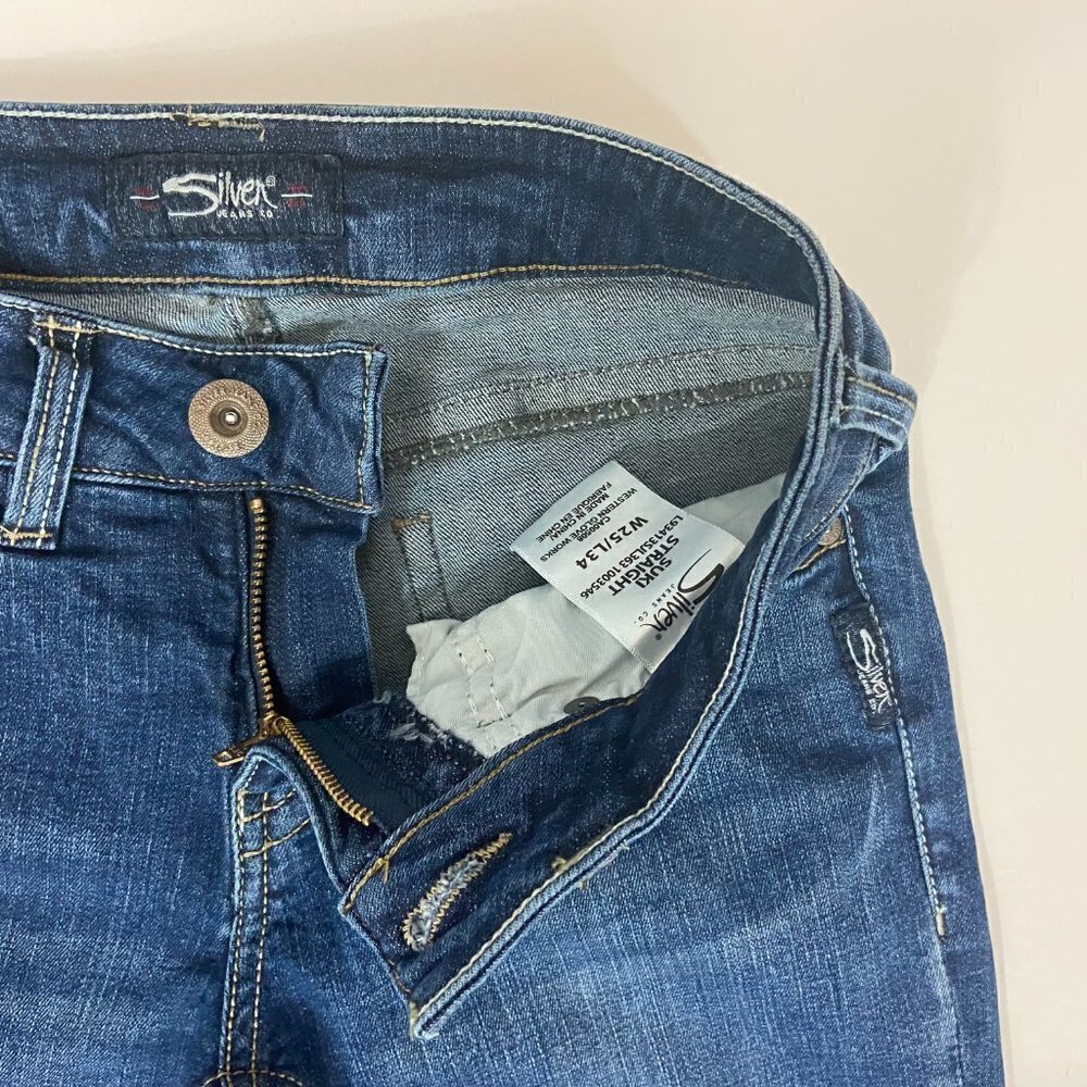 Silver Suki Straight Jeans Women's Size 25 (25 x 34) Mid Rise Straight Leg - Picture 8 of 12